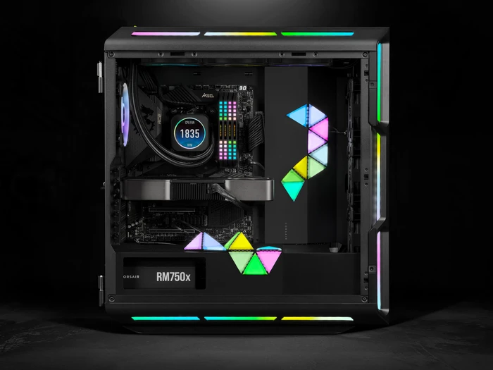 Corsair iCUE LC100 Case Accent Lighting Panels Mini Triangle Expansion Kit, RGB-Beleuchtung, 9er-Pack, schwarz