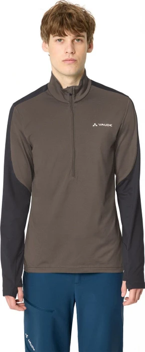 Vaude Livigno Halfzip II Fleece Funktionsshirt langarm black/deer brown (Herren)