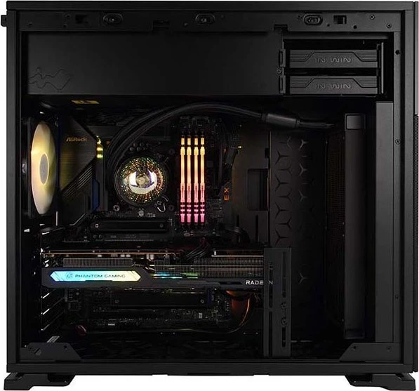 In Win 127, schwarz, Glasfenster