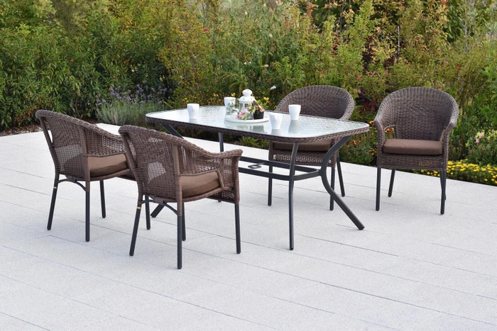 Merxx Ravenna Gartenmöbel-Set schokobraun, 9-tlg.