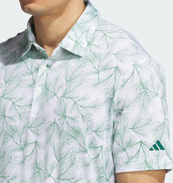 adidas Ultimate365 Mesh Print Poloshirt kurzarm white/preloved green (Herren)