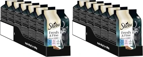 Sheba Fresh und Fine Multipack in Gelee Fisch Variation, 300g (6x 50g)