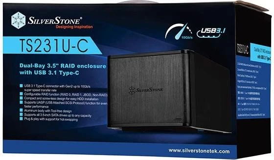SilverStone Drive Storage TS231U-C, USB-C 3.1