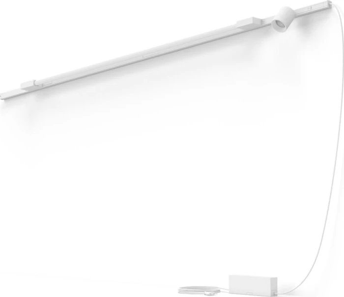 Philips Hue White and Color Ambiance Basis Perifo Schienensystem für die Wand gerade mit 1 Spots & 1 Gradient Light Tube groß weiß
