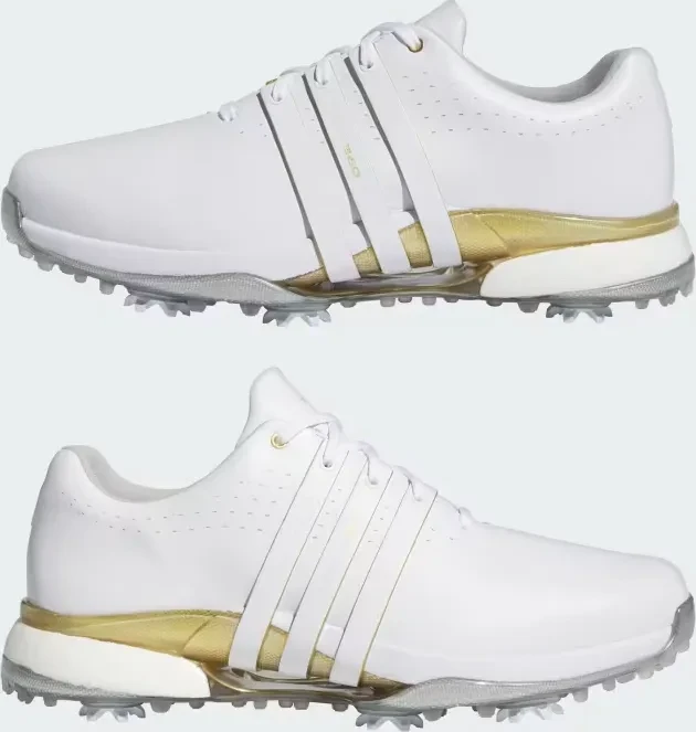 adidas Tour360 24 Boost cloud white/gold metallic/silver metallic (Herren)