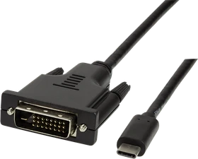 LogiLink USB-C [Stecker] auf DVI [Stecker] Adapterkabel schwarz, 1.8m (UA0331)
