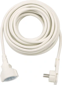 Brennenstuhl Verlängerungskabel mit Winkel-Flachstecker IP20 weiß H05VV-F 3G1,5, 10m