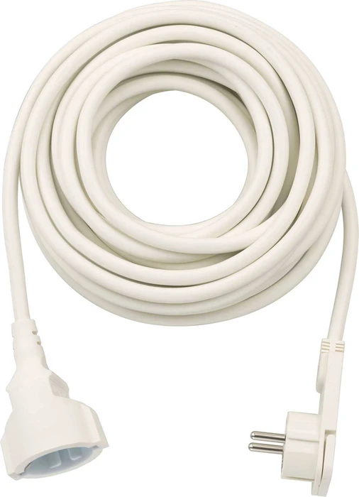 Brennenstuhl Verlängerungskabel mit Winkel-Flachstecker IP20 weiß H05VV-F 3G1,5, 10m