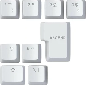 Glorious GMMK V2 Keycap UK English Expansion Set, Kunststoff (ABS) Double-Shot, weiß, 9 Tasten, ISO-UK