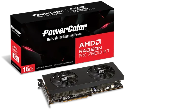 PowerColor Radeon RX 7800 XT, 16GB GDDR6, HDMI, 3x DP