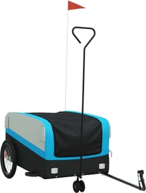 vidaXL Transport 126x63cm Fahrradanhänger schwarz/blau