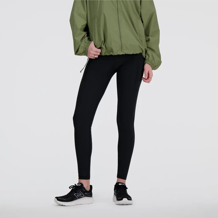 New Balance Sleek Pocket High Rise 27" Legging Hose lang schwarz (Damen)