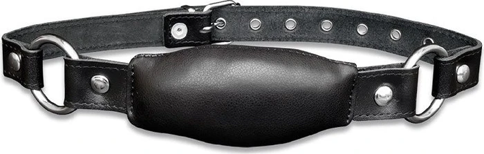 XX-Dreamstoys Leder Mundknebel flach schwarz