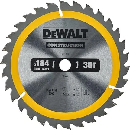 DeWalt DT1940 Kreissägeblatt 30Z, 184x1.7x16mm, 1 Stück