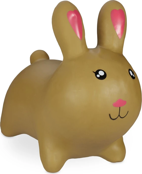 Relaxdays Hüpftier Hase braun mit Pumpe