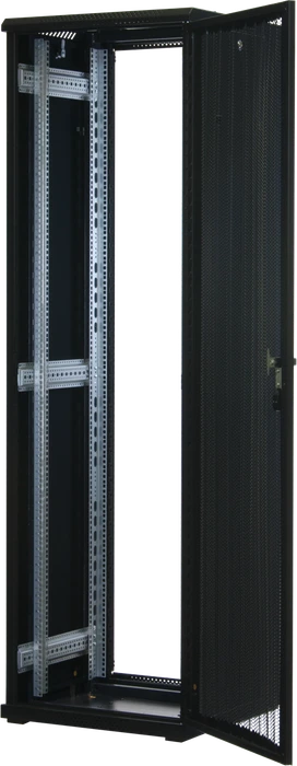 Rockstable 19" Serverschrank 42HE, Gitternetztür, IP2X, schwarz, 600mm tief