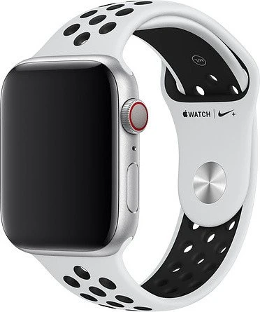 Apple Nike Sportarmband S/M und M/L für Apple Watch 44mm Platinum/schwarz
