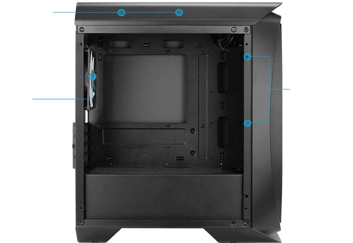 AeroCool Aero One Mini Frost, schwarz, Glasfenster