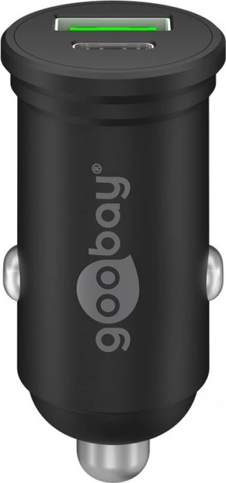 Wentronic Dual-USB Auto-Schnellladegerät USB-C PD (Power Delivery) (45W) schwarz