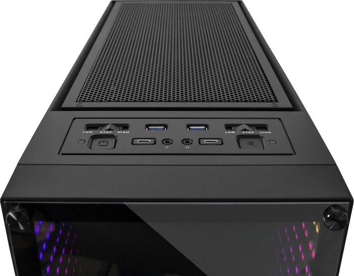 Inter-Tech X-908 Infini2, schwarz, Glasfenster