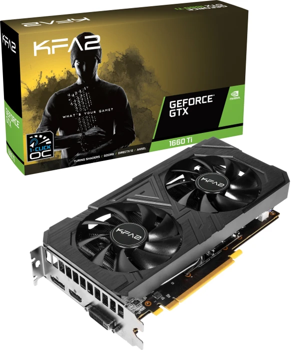 KFA2 GeForce GTX 1660 Ti EX (1-Click OC), 6GB GDDR6, DVI, HDMI, DP