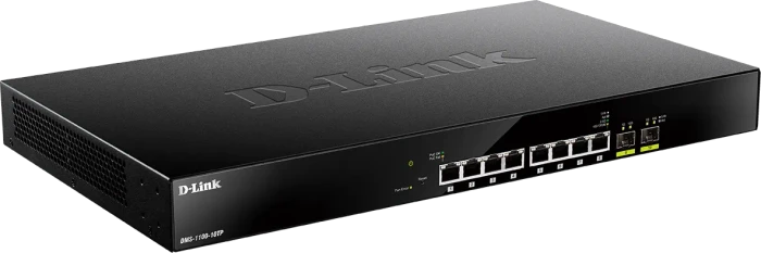 D-Link DMS-1100 Rackmount 2.5G Smart Switch, 8x RJ-45, 2x SFP+, 240W PoE+