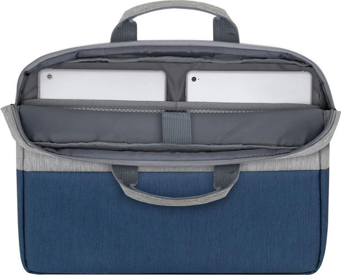 RivaCase Prater anti-theft Laptop Tasche 15.6", Grey/Dark Blue