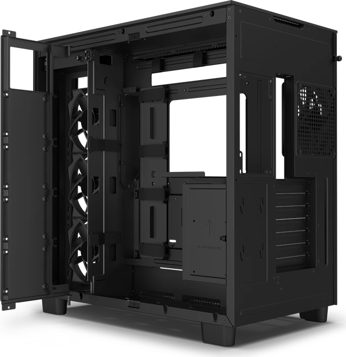 NZXT H9 Flow Black, schwarz, Glasfenster