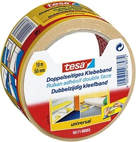 tesa doppelseitiges Klebeband universal braun, 50mm/10m, 1 Stück