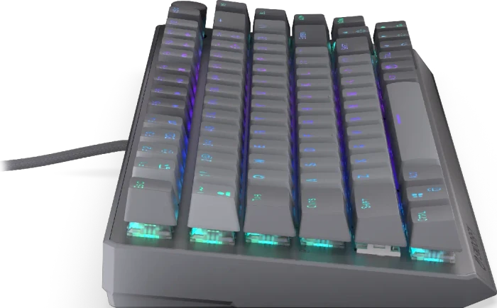 Endorfy Thock V2 75%, PBT, grau, LEDs RGB, hot-swap, Endorfy RED, USB, US