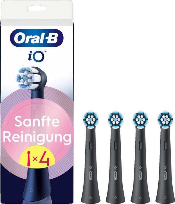 Oral-B iO Sanfte Reinigung Ersatzbürste schwarz, 4 Stück