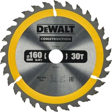 DeWalt DT1932 Kreissägeblatt 30Z, 160x1.5x20mm, 1 Stück