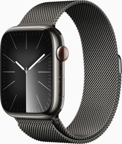 Apple Watch Series 9 (GPS + Cellular) 45mm Edelstahl graphit mit Milanaise-Armband graphit