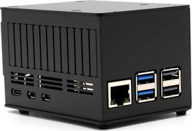 KKSB HAT Case Aluminiumgehäuse für Raspberry Pi 5, Platz für Raspberry Pi HATs/Add-on Boards/Kühler, schwarz