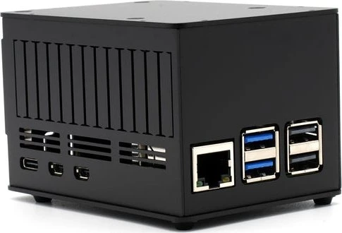 KKSB HAT Case Aluminiumgehäuse für Raspberry Pi 5, Platz für Raspberry Pi HATs/Add-on Boards/Kühler, schwarz
