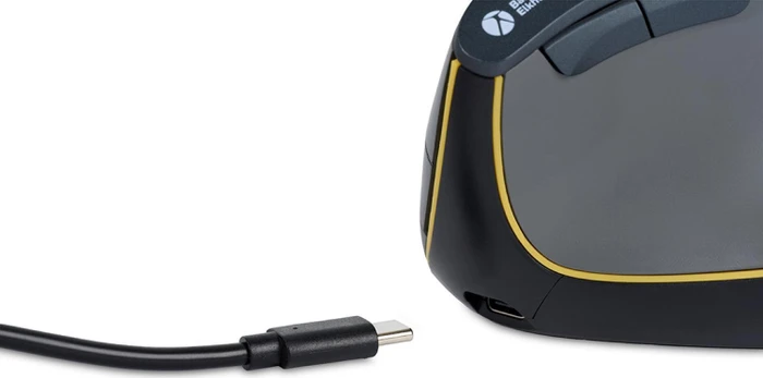 BakkerElkhuizen FastForward 3-Mode Vertical Mouse, dunkegrau, USB/Bluetooth