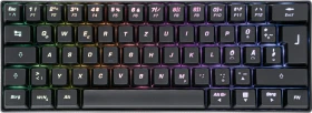 ISY IGK 5000 Mini Size Gaming Tastatur, schwarz, LEDs RGB, Outemu Red, USB, DE