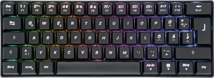 ISY IGK 5000 Mini Size Gaming Tastatur, schwarz, LEDs RGB, Outemu Red, USB, DE