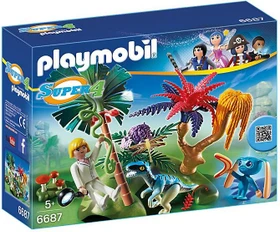 playmobil Super 4 Lost Island mit Alien und Raptor