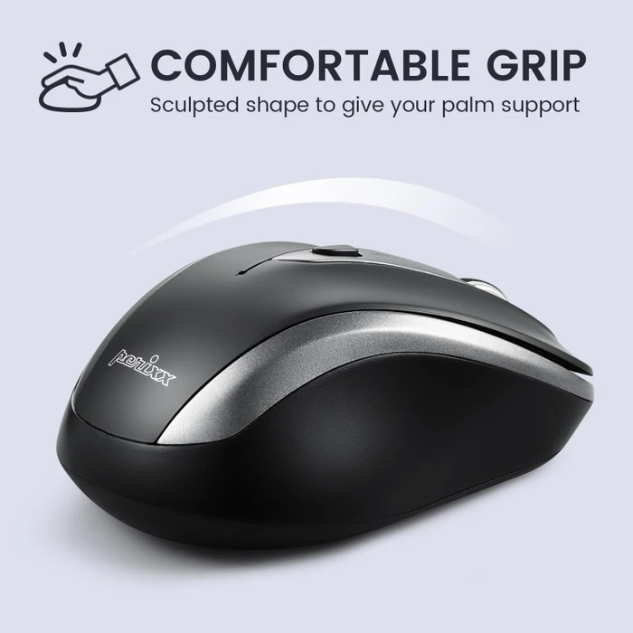 Perixx PERIMICE-721 IB Wireless Ergonomic Mouse schwarz/silber, USB