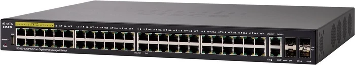 Cisco SG350 Rackmount Gigabit Managed Switch, 48x RJ-45, 2x SFP, 2x RJ-45/SFP, 740W PoE+