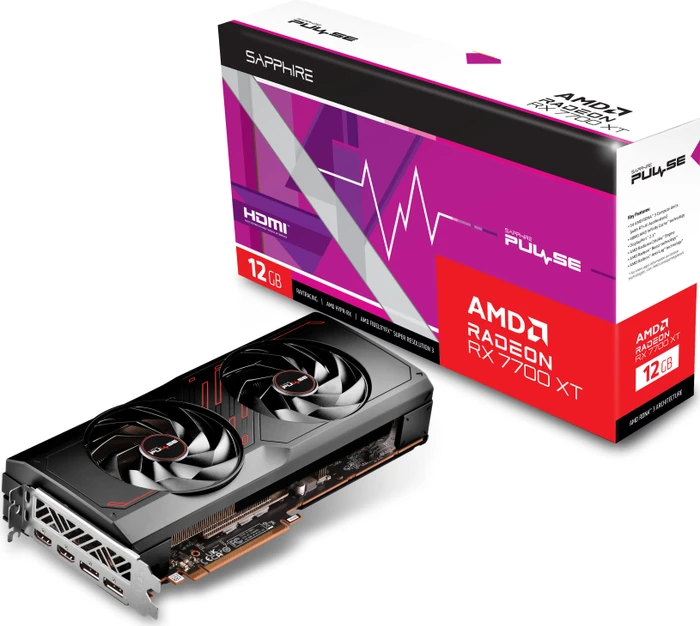 Sapphire Pulse Radeon RX 7700 XT, 12GB GDDR6, 2x HDMI, 2x DP, lite retail