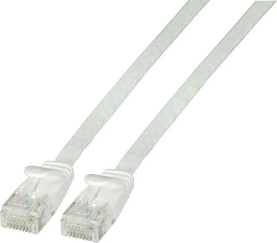 EFB Elektronik PVC kompakt Flach-Patchkabel, Cat6a, U/UTP, RJ-45/RJ-45, 5m, weiß