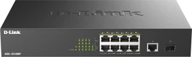 D-Link DGS-1000 Desktop Gigabit Switch, 9x RJ-45, 1x SFP, 125W PoE+ (DGS-1010MP/E)