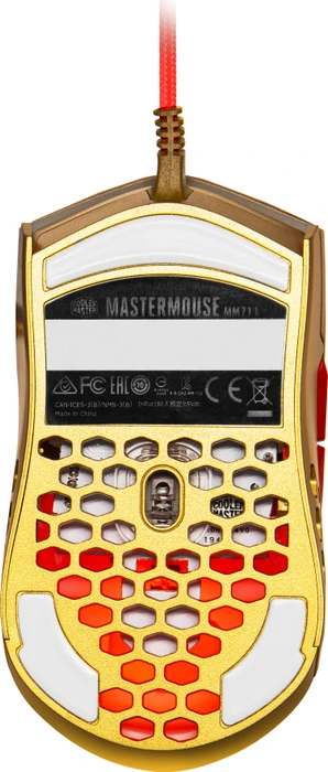 Cooler Master MasterMouse MM711 Golden Red Edition RGB Gaming Maus gold/rot, USB