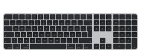 Apple Magic Keyboard mit Touch ID und Ziffernblock für Mac mit Apple Chip, schwarz/silber, USB/Bluetooth, DE (MMMR3D/A)