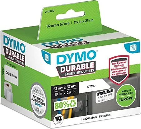 Dymo Hochleistungsetiketten LabelWriter, 57x32mm, weiß, 2er-Pack (800 Etiketten)