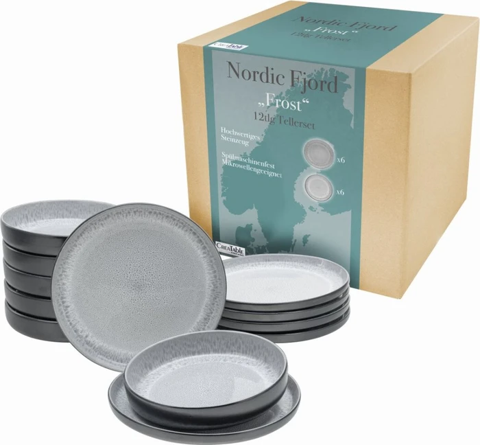 CreaTable Nordic Fjord Tafelservice frost, 12-tlg.