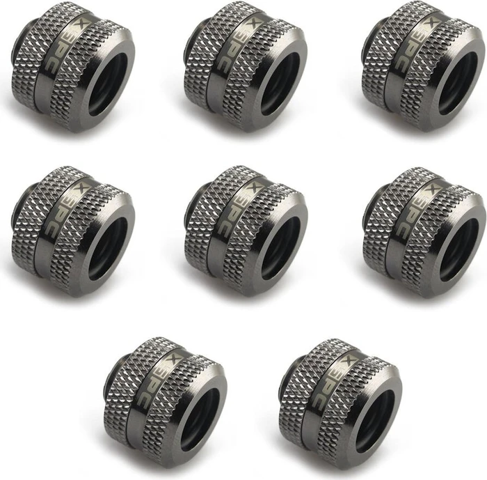 XSPC Rohranschluss G1/4" auf 14/10mm, schwarz verchromt, 8er-Pack