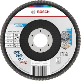 Bosch Professional X451 Fächerschleifscheibe T29 K120, 125x22.23mm, 15 Stück